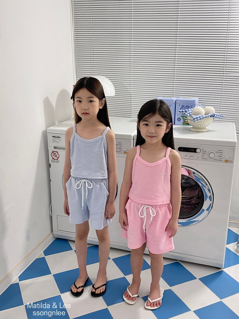 Matilda & Lee - Korean Children Fashion - #kidsshorts - Terry Sleeveless Top Bottom Set - 5