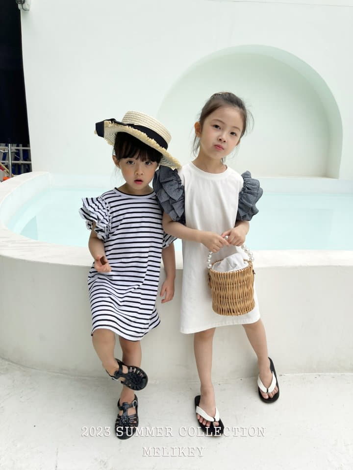 Melikey - Korean Children Fashion - #childofig - Stripes Frill One-piece - 6