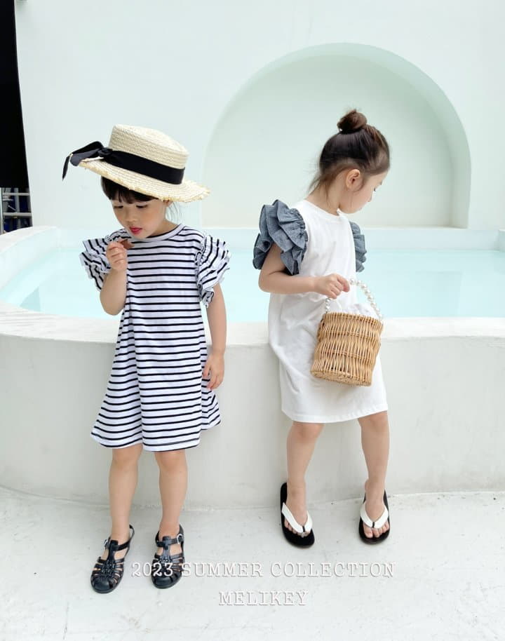 Melikey - Korean Children Fashion - #childrensboutique - Stripes Frill One-piece - 7
