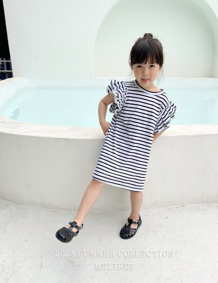 Melikey - Korean Children Fashion - #fashionkids - Stripes Frill One-piece - 10