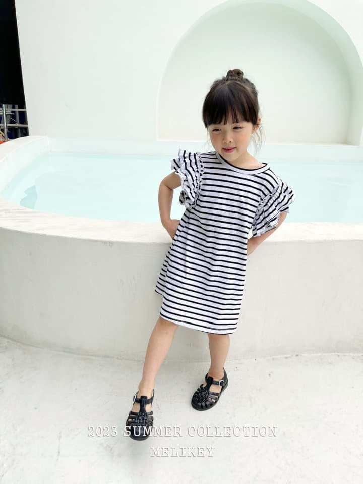 Melikey - Korean Children Fashion - #kidsshorts - Stripes Frill One-piece - 11