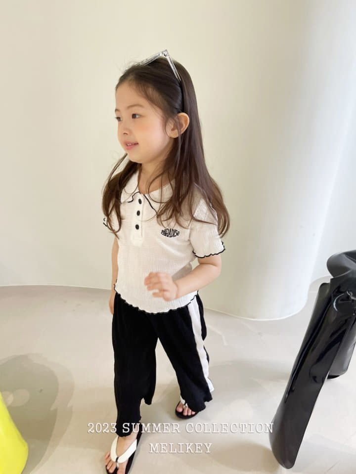 Melikey - Korean Children Fashion - #littlefashionista - Collar Pleats Tee - 5
