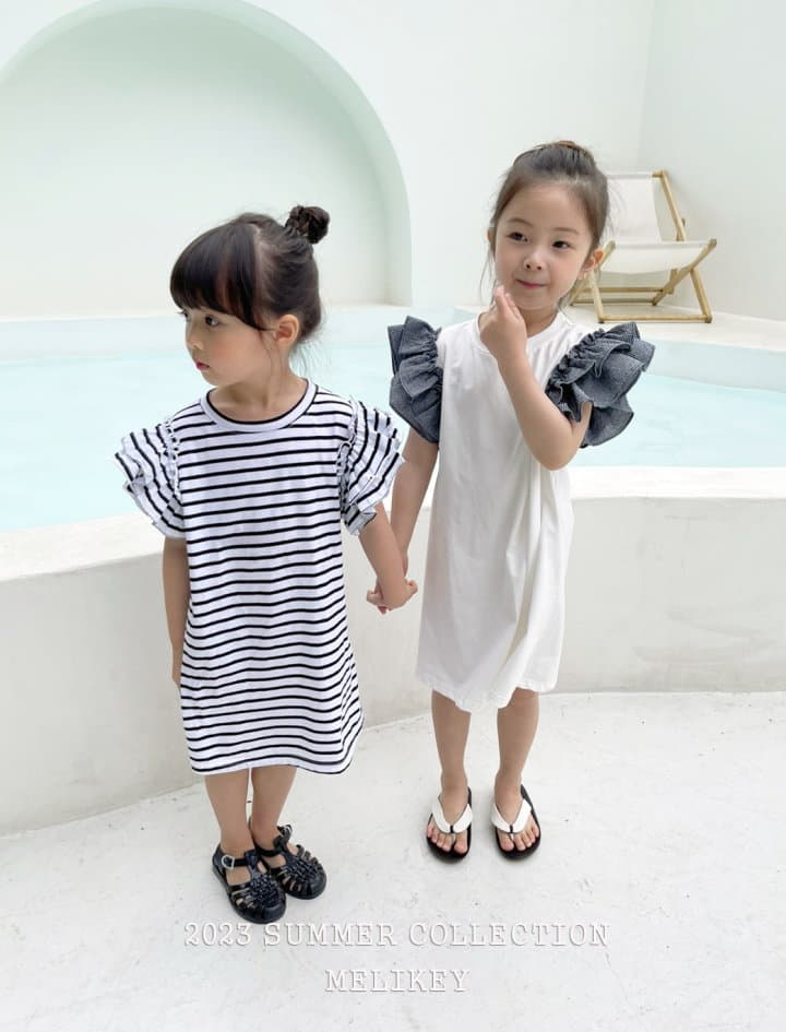 Melikey - Korean Children Fashion - #minifashionista - Stripes Frill One-piece - 3