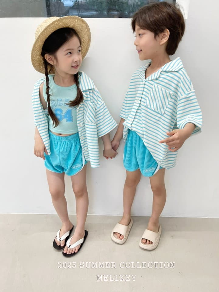 Melikey - Korean Children Fashion - #toddlerclothing - Stripes Terry Shirt - 4
