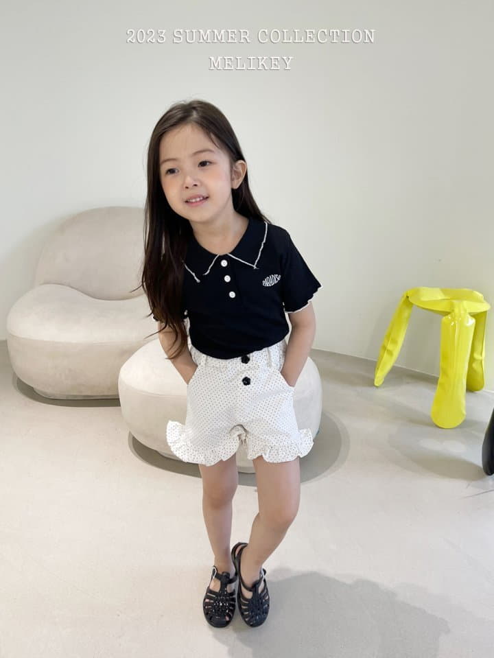 Melikey - Korean Children Fashion - #todddlerfashion - Collar Pleats Tee - 9