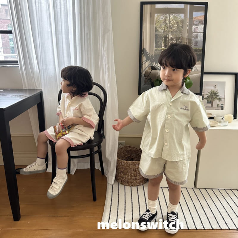 Melon Switch - Korean Children Fashion - #Kfashion4kids - Dear Collar Top bottom Set - 2