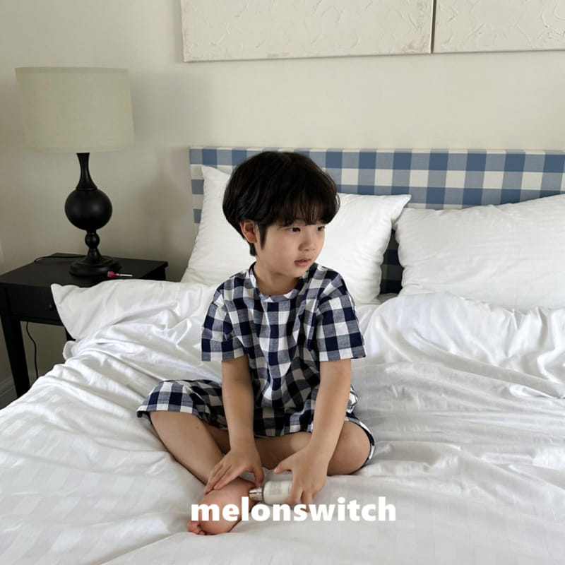 Melon Switch - Korean Children Fashion - #childofig - Banana Check Top Bottom Set - 9