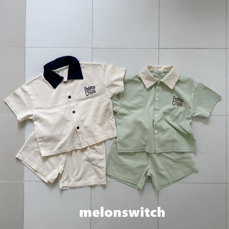 Melon Switch - Korean Children Fashion - #childofig - Potata Chip Top Bottom Set - 12