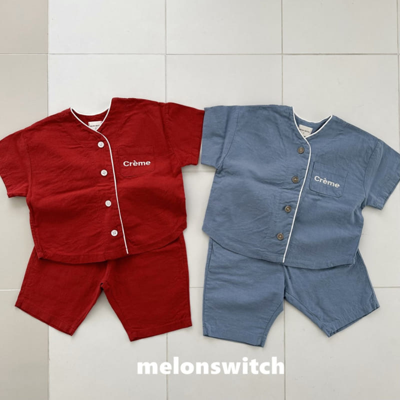 Melon Switch - Korean Children Fashion - #designkidswear - Cream Linen Top Bottom Set