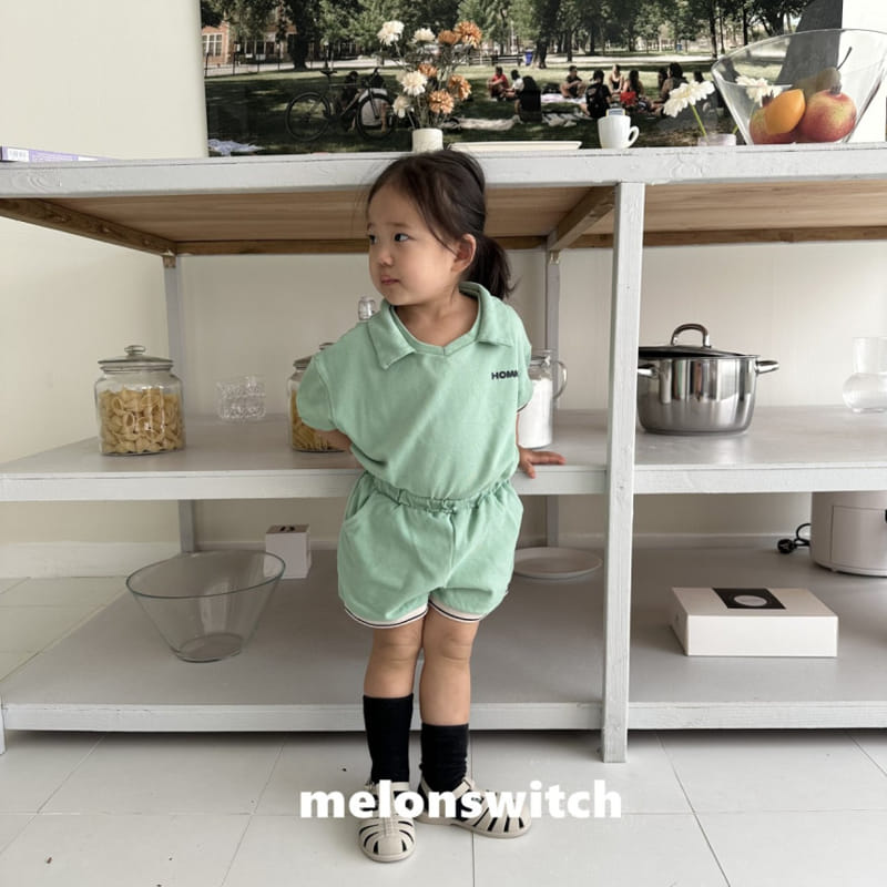 Melon Switch - Korean Children Fashion - #fashionkids - Home Collar Top Bottom Set - 8