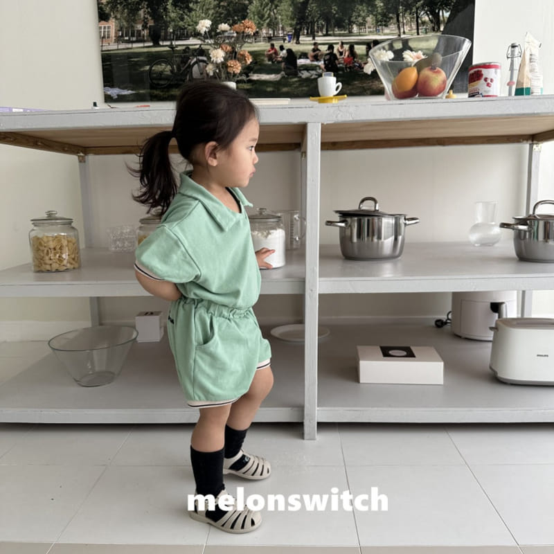 Melon Switch - Korean Children Fashion - #kidsshorts - Home Collar Top Bottom Set - 9