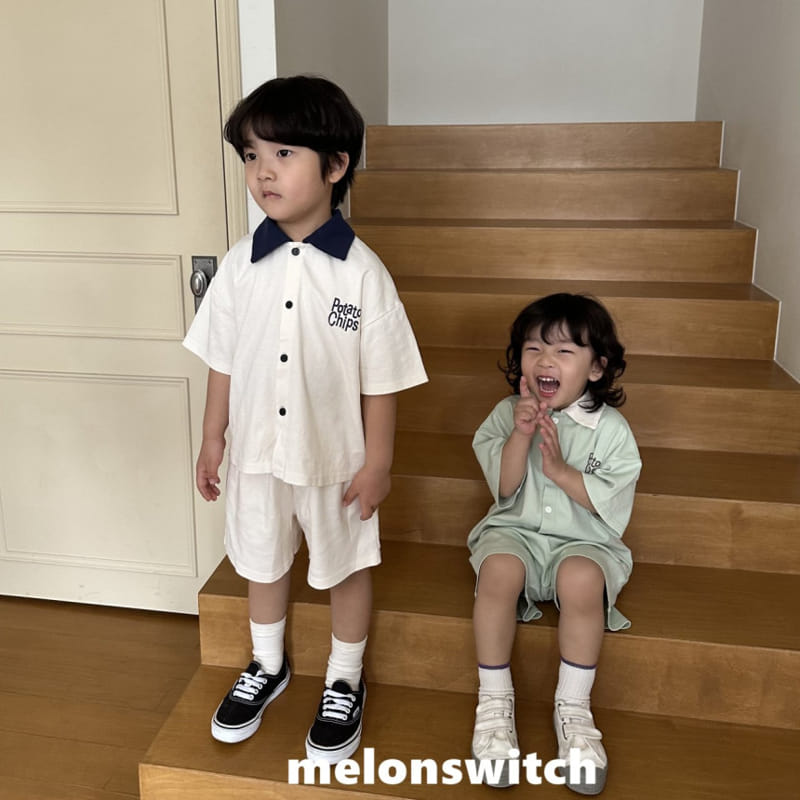Melon Switch - Korean Children Fashion - #kidsstore - Potata Chip Top Bottom Set - 2