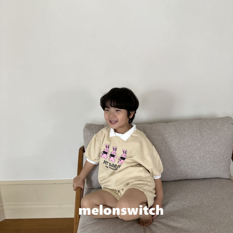 Melon Switch - Korean Children Fashion - #kidzfashiontrend - Rabbit Collar Top Bottom Set - 6