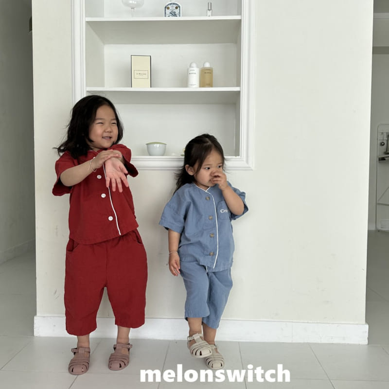 Melon Switch - Korean Children Fashion - #littlefashionista - Cream Linen Top Bottom Set - 8
