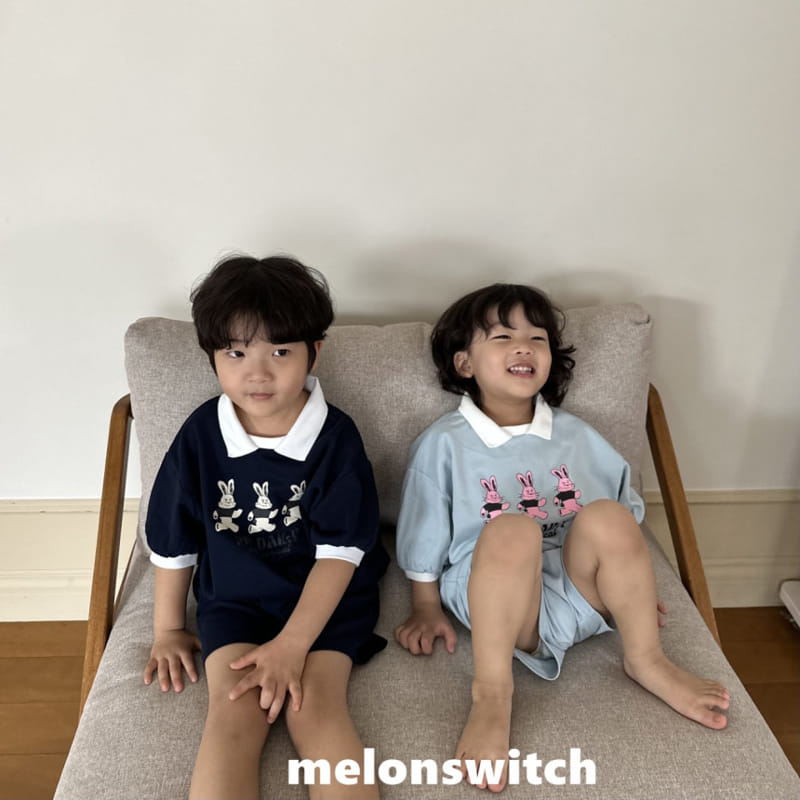 Melon Switch - Korean Children Fashion - #littlefashionista - Rabbit Collar Top Bottom Set - 8