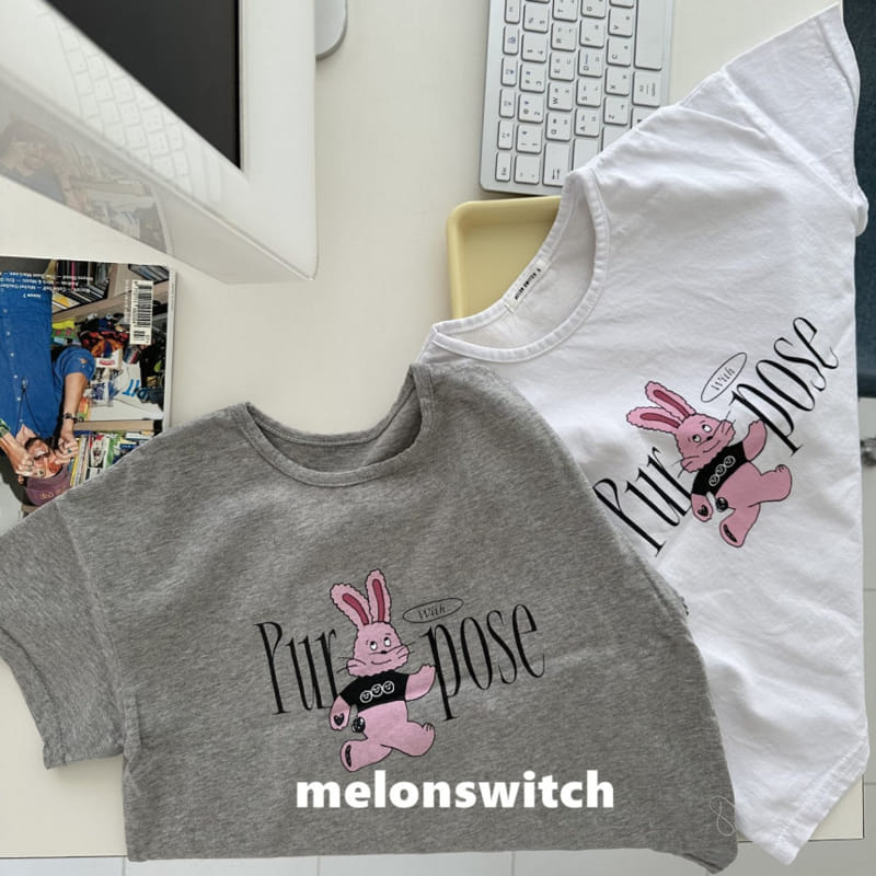 Melon Switch - Korean Children Fashion - #littlefashionista - Pink Rabbit Tee