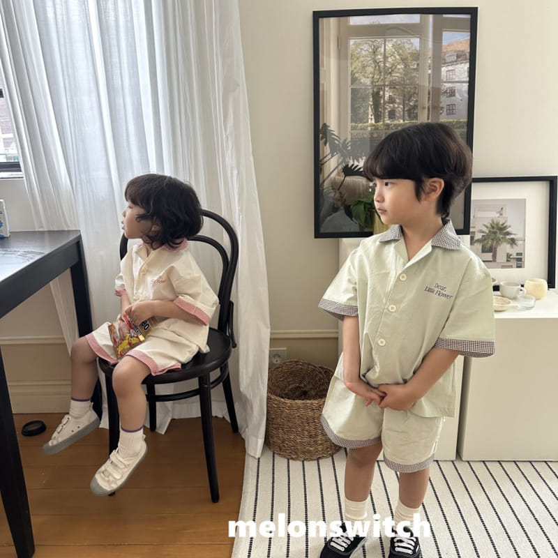 Melon Switch - Korean Children Fashion - #littlefashionista - Dear Collar Top bottom Set - 4