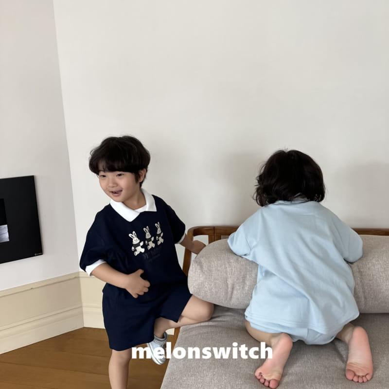 Melon Switch - Korean Children Fashion - #magicofchildhood - Rabbit Collar Top Bottom Set - 9