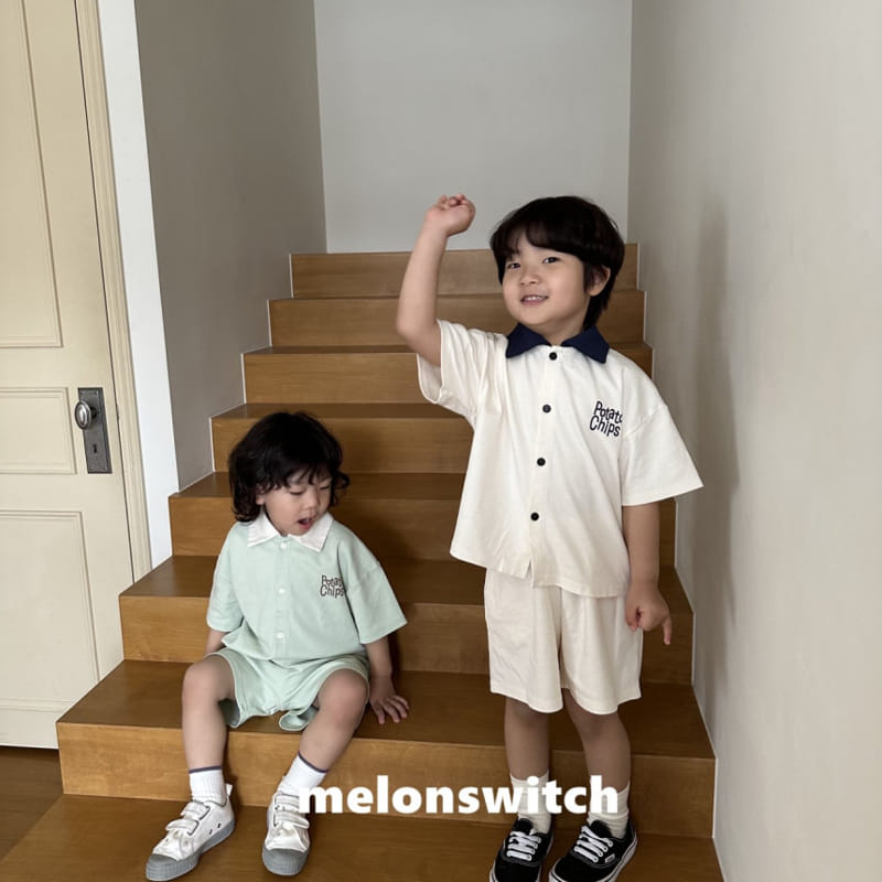 Melon Switch - Korean Children Fashion - #magicofchildhood - Potata Chip Top Bottom Set - 6