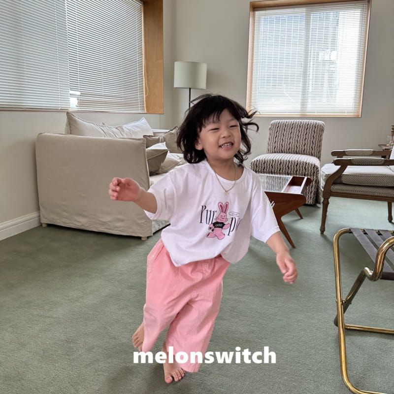 Melon Switch - Korean Children Fashion - #minifashionista - Pink Rabbit Tee - 3
