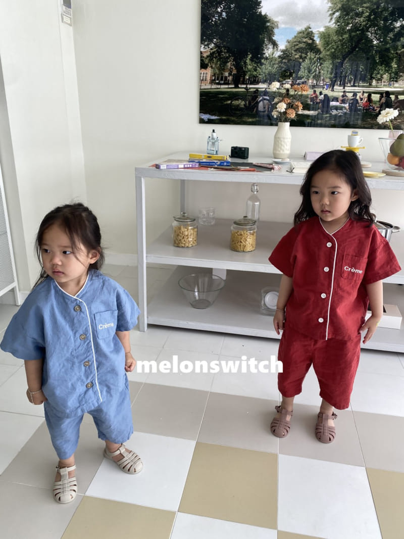 Melon Switch - Korean Children Fashion - #prettylittlegirls - Cream Linen Top Bottom Set - 11