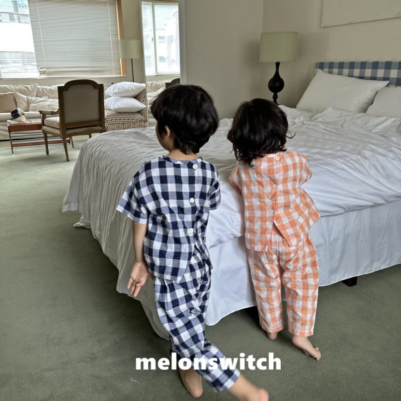 Melon Switch - Korean Children Fashion - #prettylittlegirls - Banana Check Top Bottom Set - 7