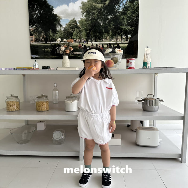 Melon Switch - Korean Children Fashion - #stylishchildhood - Home Collar Top Bottom Set - 3