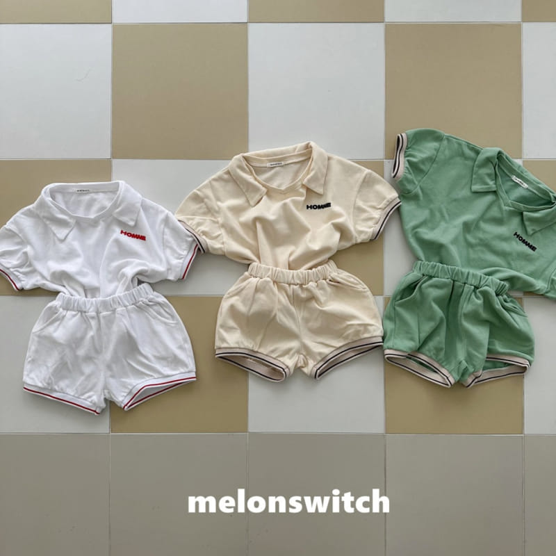 Melon Switch - Korean Children Fashion - #todddlerfashion - Home Collar Top Bottom Set