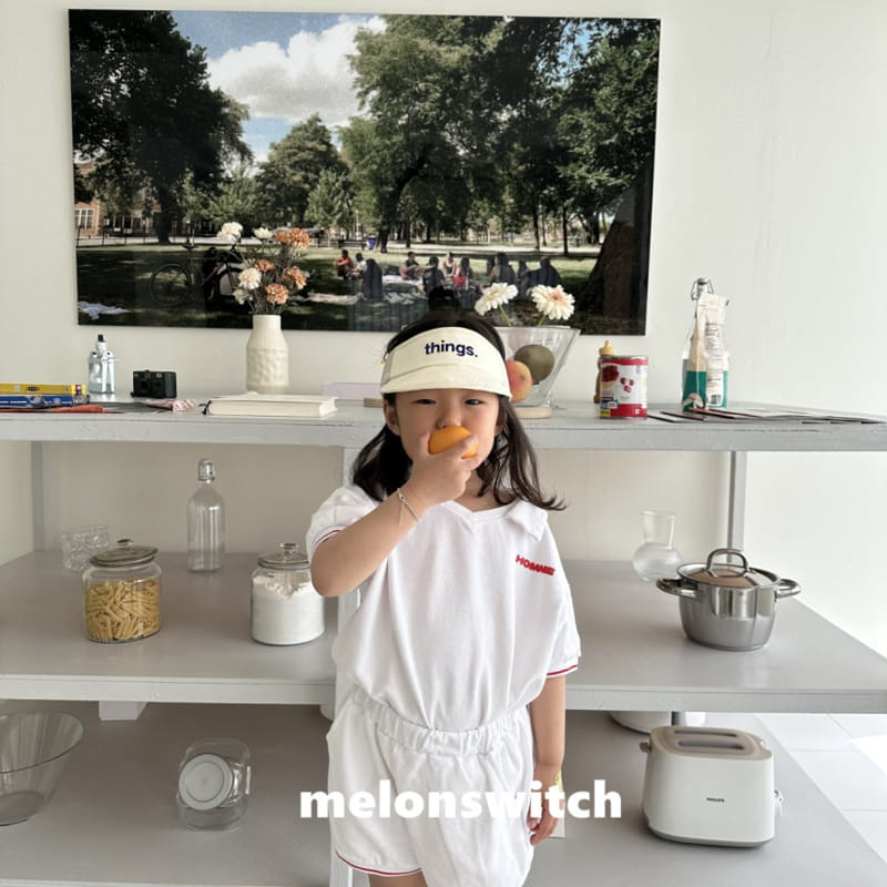 Melon Switch - Korean Children Fashion - #toddlerclothing - Home Collar Top Bottom Set - 2
