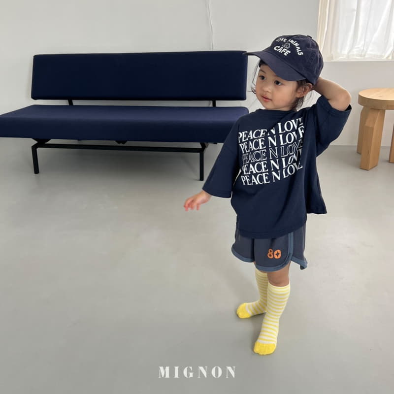 Mignon - Korean Children Fashion - #kidsshorts - Piece And Love Tee - 11