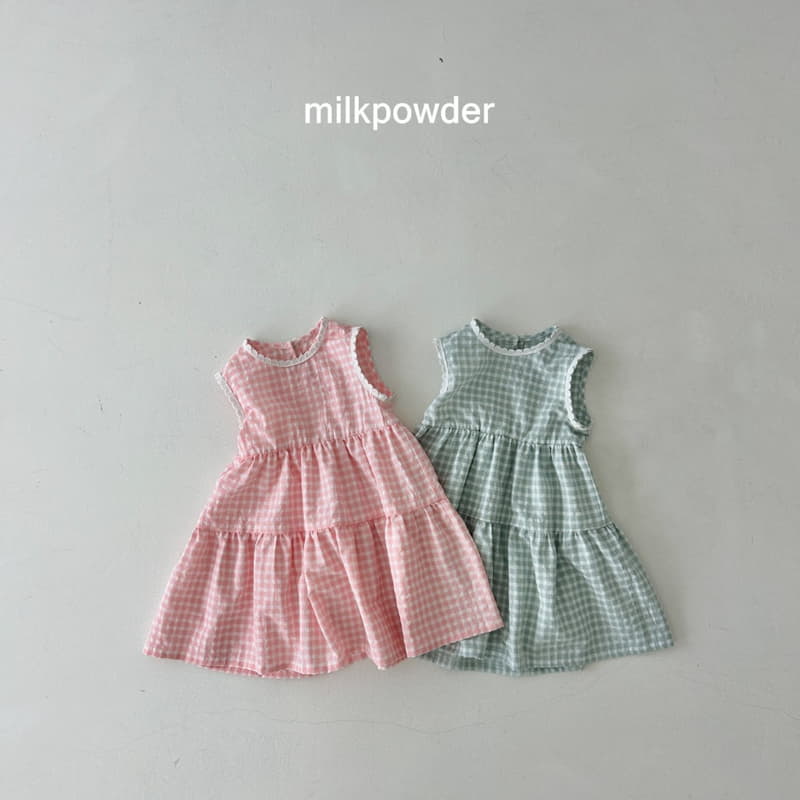 Milk Powder - Korean Children Fashion - #childofig - Check One-piece