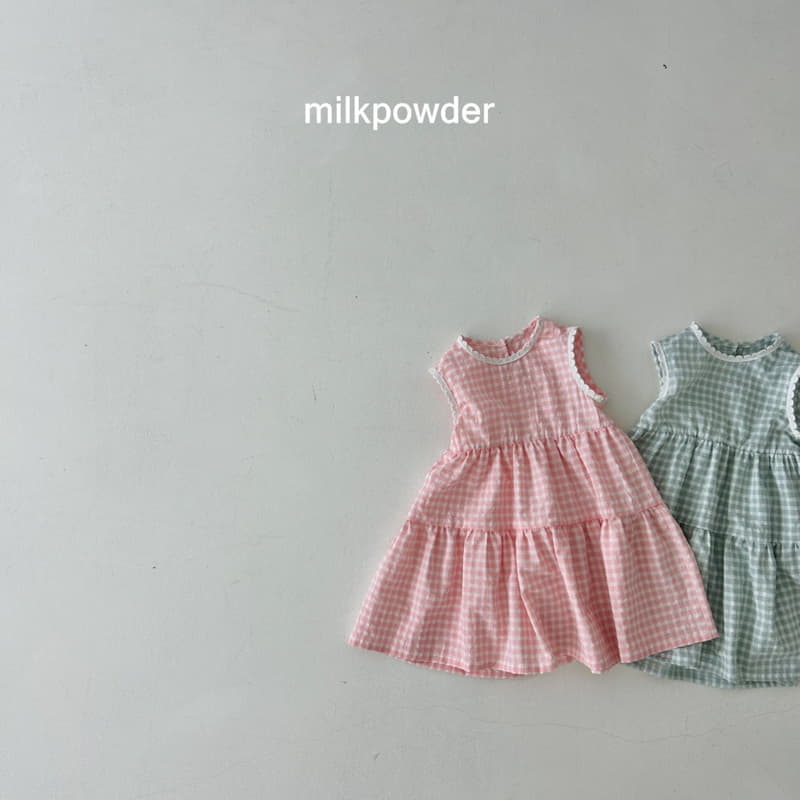 Milk Powder - Korean Children Fashion - #childrensboutique - Check One-piece - 2