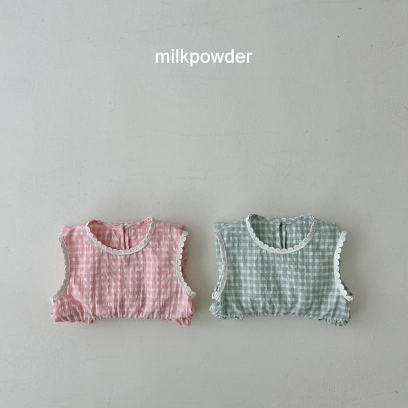Milk Powder - Korean Children Fashion - #fashionkids - Check One-piece - 5