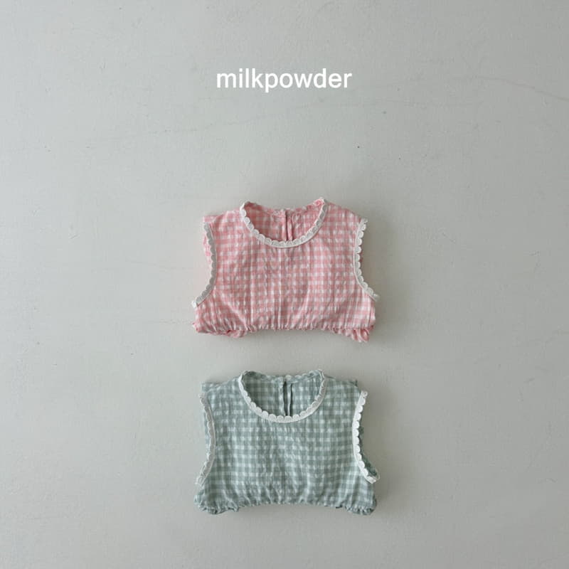 Milk Powder - Korean Children Fashion - #kidsshorts - Check One-piece - 6