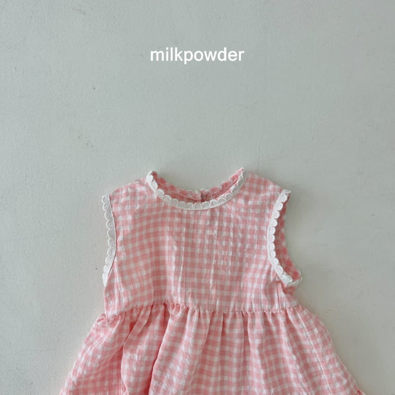Milk Powder - Korean Children Fashion - #littlefashionista - Check One-piece - 10