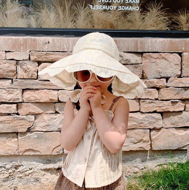 Miso - Korean Children Fashion - #kidsshorts - Lace Hat 52cm - 4