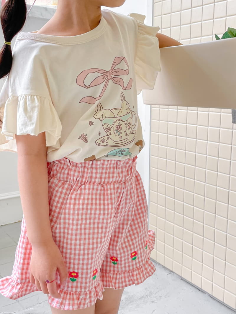 Momo Ann - Korean Children Fashion - #childrensboutique - Flower Check Shorts - 7