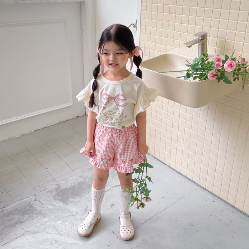 Momo Ann - Korean Children Fashion - #designkidswear - Flower Check Shorts - 8