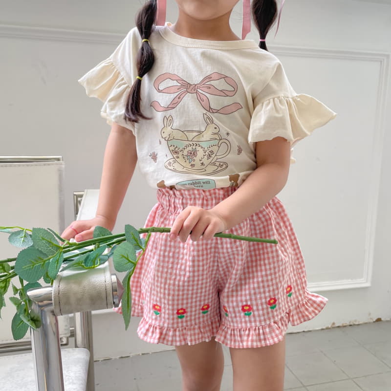 Momo Ann - Korean Children Fashion - #discoveringself - Flower Check Shorts - 9