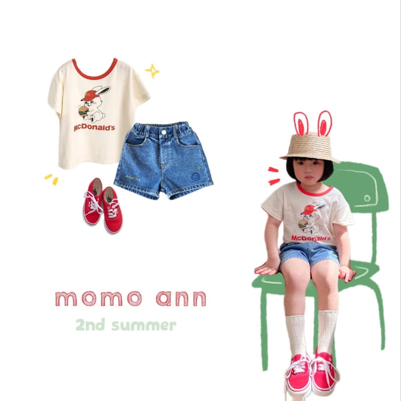 Momo Ann - Korean Children Fashion - #fashionkids - Smile Jeans Shorts - 12
