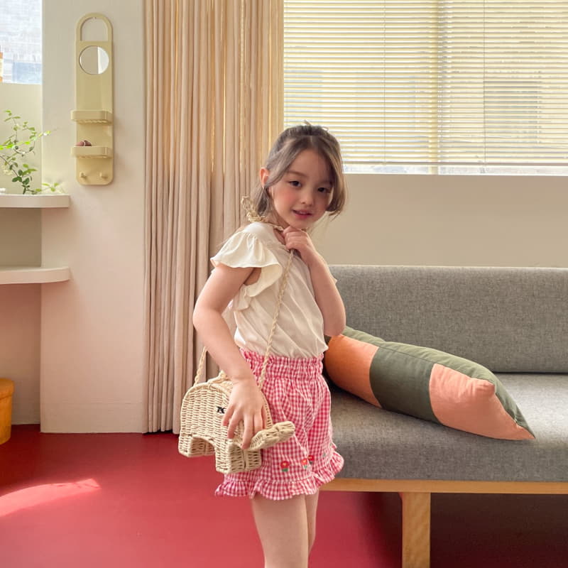 Momo Ann - Korean Children Fashion - #prettylittlegirls - Flower Check Shorts - 2