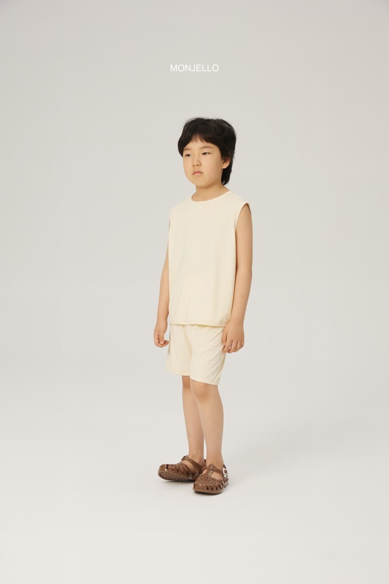 Monjello - Korean Children Fashion - #minifashionista - Cool Linen Top Bottom Set - 2