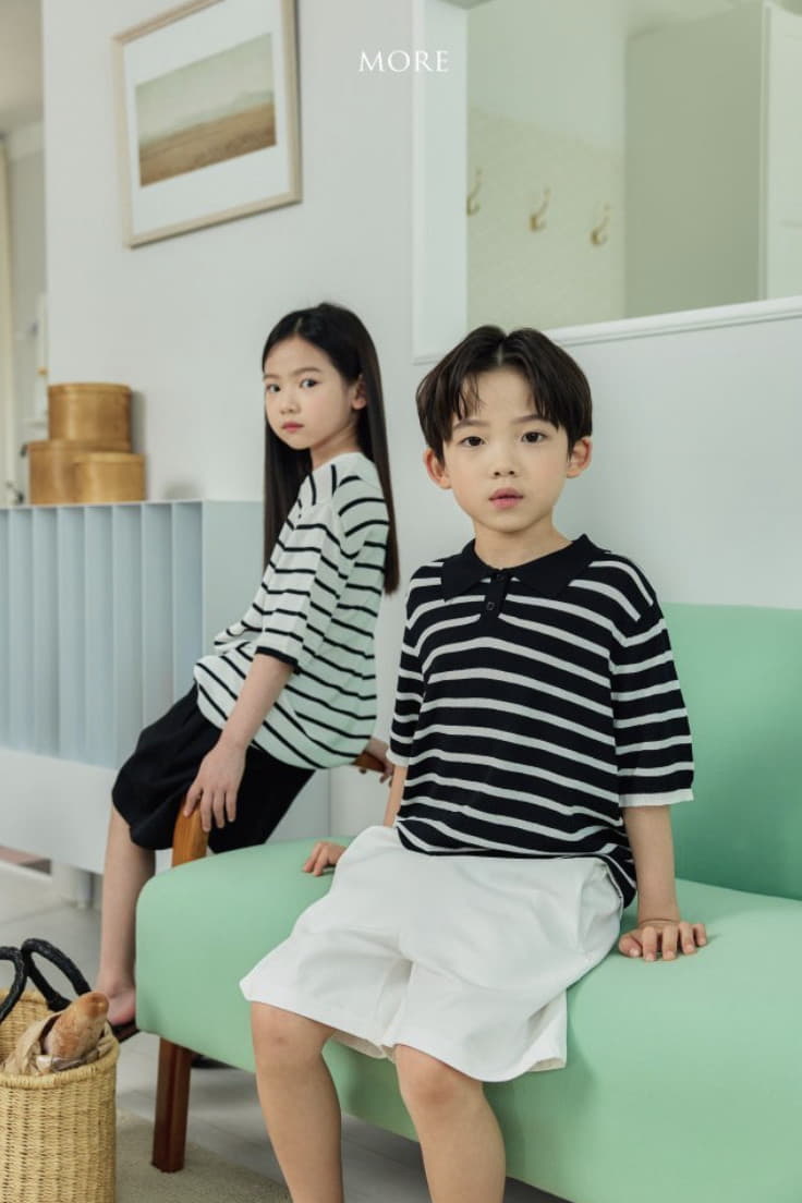 More - Korean Children Fashion - #fashionkids - Linen Collar Knit Tee - 6