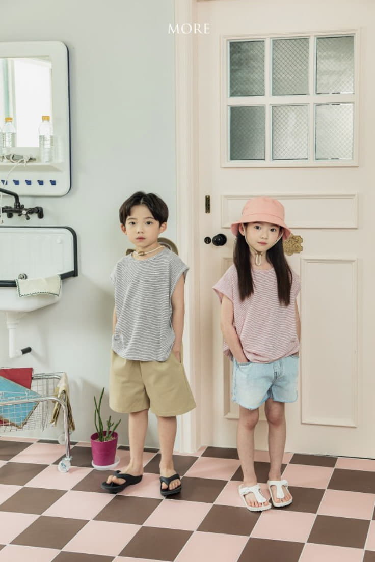More - Korean Children Fashion - #kidsshorts - Stripes Sleeveless Tee - 6