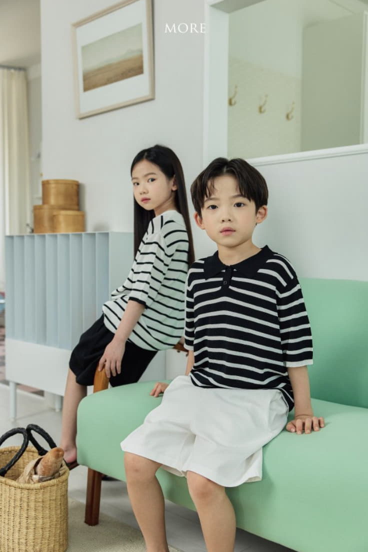 More - Korean Children Fashion - #kidsshorts - Linen Collar Knit Tee - 7