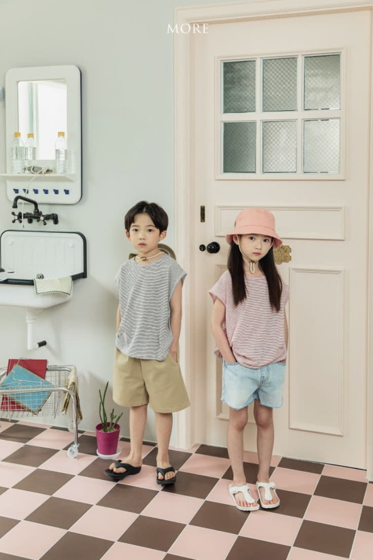 More - Korean Children Fashion - #kidzfashiontrend - Stripes Sleeveless Tee - 8
