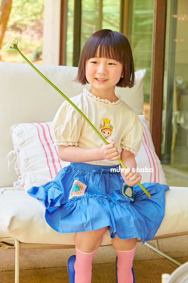 Mumunbaba - Korean Children Fashion - #designkidswear - Yellow Hat Bunny Tee - 2