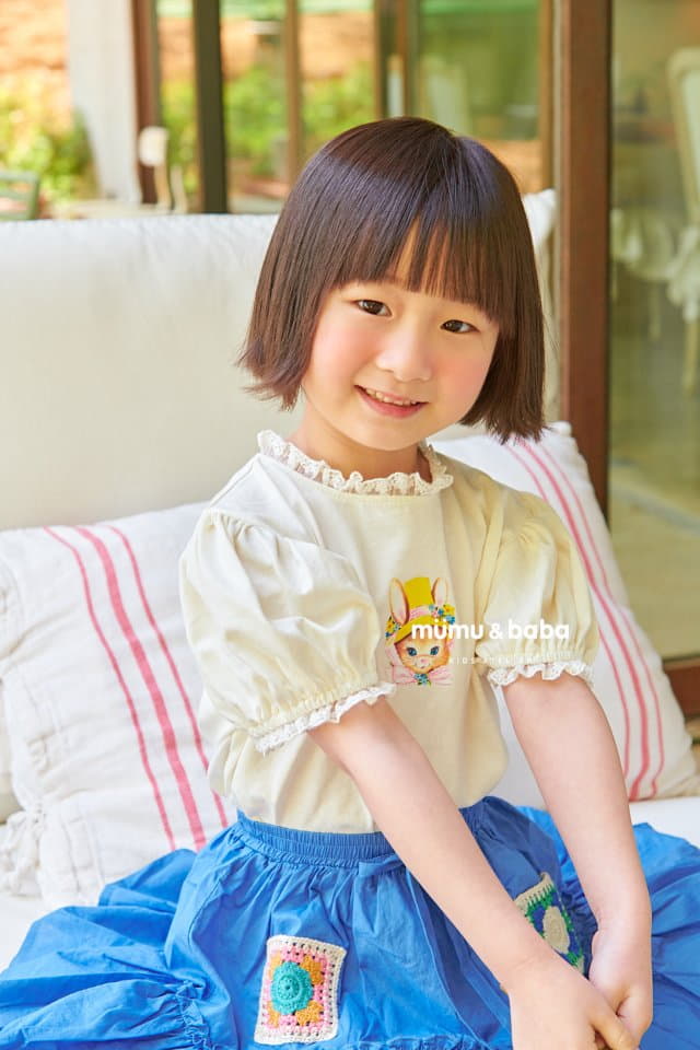 Mumunbaba - Korean Children Fashion - #discoveringself - Yellow Hat Bunny Tee - 3