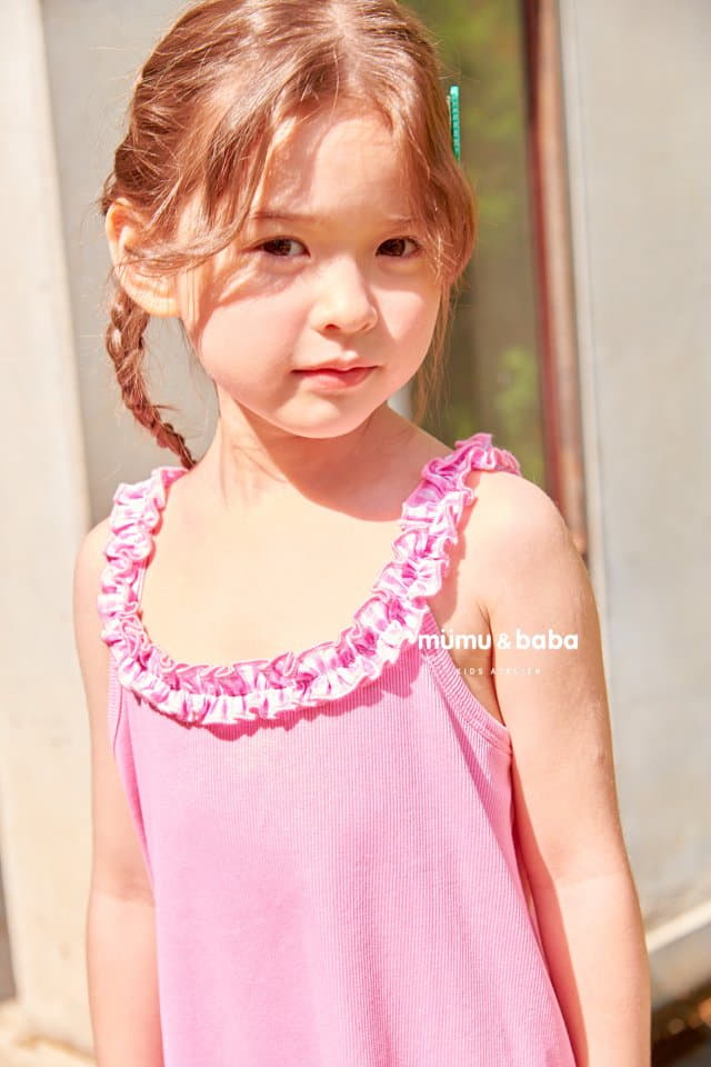 Mumunbaba - Korean Children Fashion - #littlefashionista - Frill Sleeveless One-piece - 7
