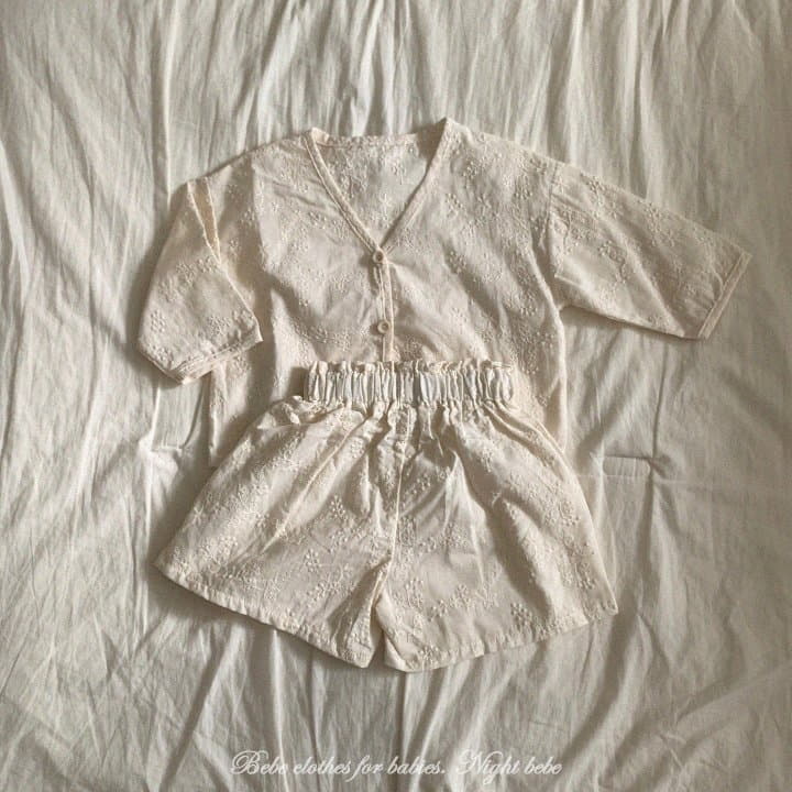 Night Bebe - Korean Baby Fashion - #onlinebabyboutique - Flower Embroidery Shorts - 5